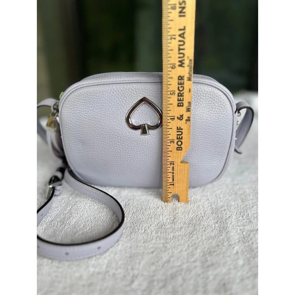 Kate Spade NY Kourtney Camera Crossbody Frozen Lilac Pebbled Leather Tassel Bag